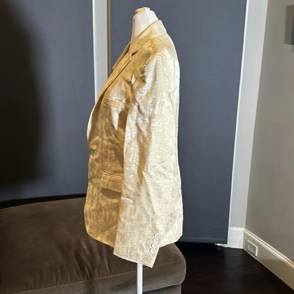 Men’s Slim Fit Beige Dress Suit Jacket Blazer Formal Notched Lapels Size 36 NWT